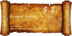 Gregor Enikő névjegykártya